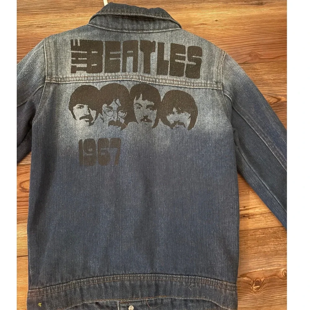 Junk Food Kids The Beatles Sgt Pepper Denim Jacket Blue Medium Graphic 1967 Band